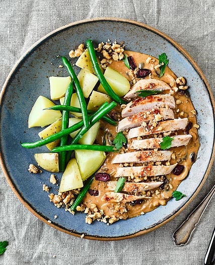 Georgian Chicken With Cranberry & Walnut Sauce