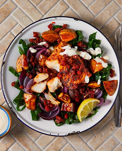 Smoky Chorizo Cod With Crispy Potatoes & Aioli