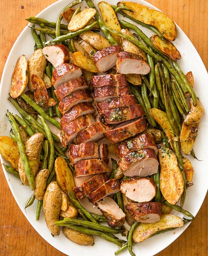 Roasted Pork Tenderloin with Green Beans and Potatoes