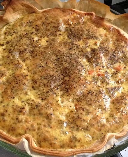 Quiche légère au saumon à la crème de soja