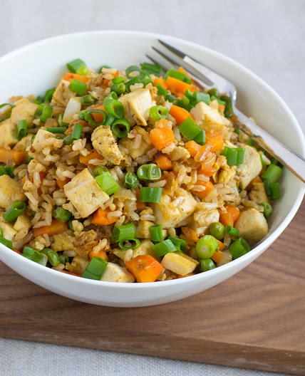 Tofu Fried Rice with Carrots & Peas