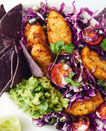 Healthy fish nacho bowl recipe