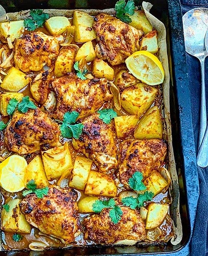 Chicken tikka tray bake 