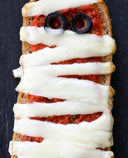 French Bread Pizza Mummies