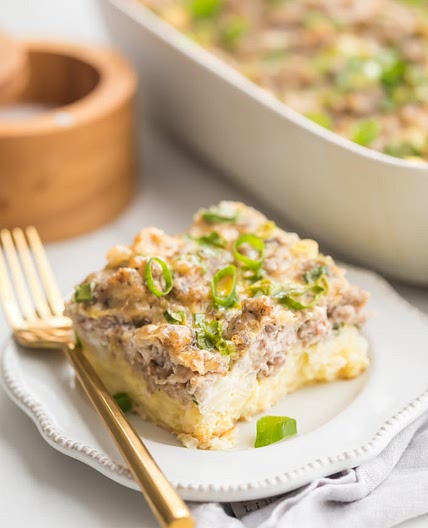 Hash Brown and Sausage Whole30 Breakfast Casserole