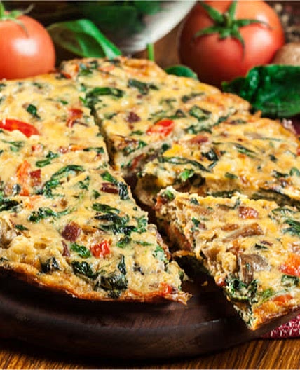 Spinach, Mushroom, and Tomato Frittata