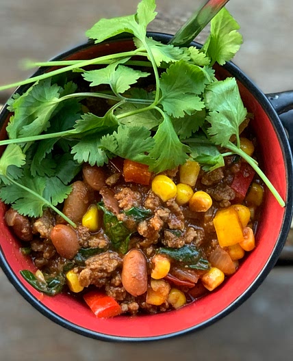 Comfort food chilli (low sodium, low carbs)