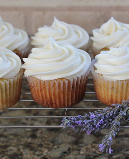 Lavender Honey Cupcakes with Honey Cream Cheese Frosting