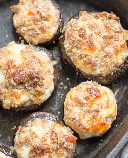Keto Sausage Stuffed Mushrooms