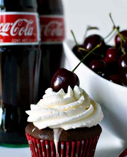 Cherry Coke Float Cupcakes