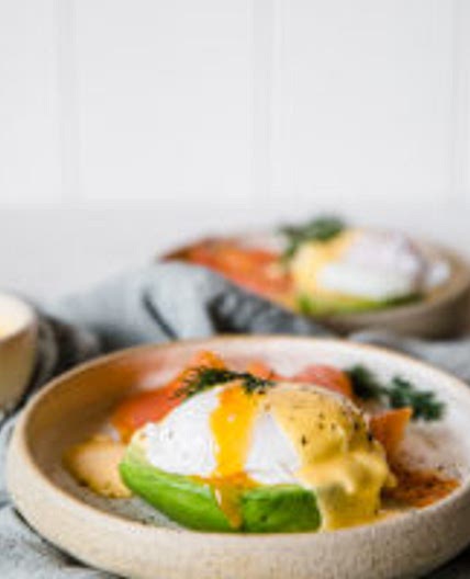 Keto eggs Benedict on avocado