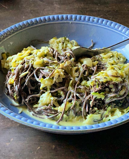 Creamy zucchini & parmesan spaghetti (low sodium, low carbs)