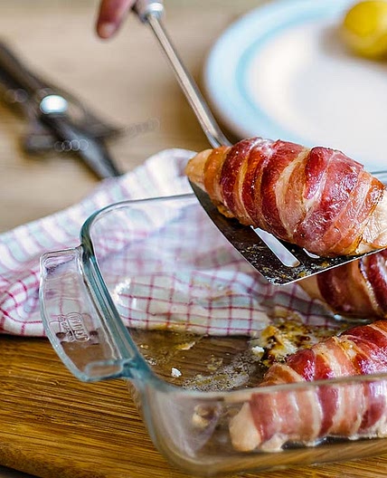 Chicken wrapped in bacon