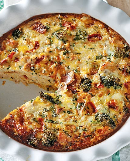 Broccoli and tuna rice pie