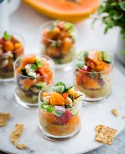 PAPAYA BARRAMUNDI CEVICHE CUPS