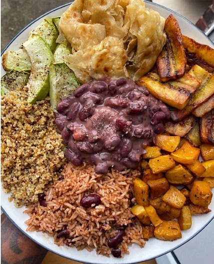 Jollof rice and peas fusion