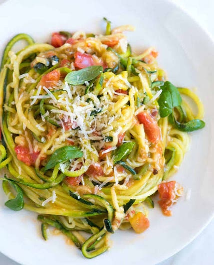 Zucchini Linguini, Pumpkin Seed Pesto, Vegan Parmesan