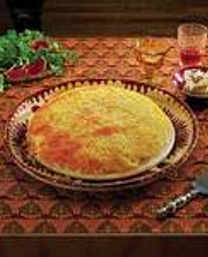 Baked Saffron Yogurt Rice with Chicken (Tahcheen-e Morgh)