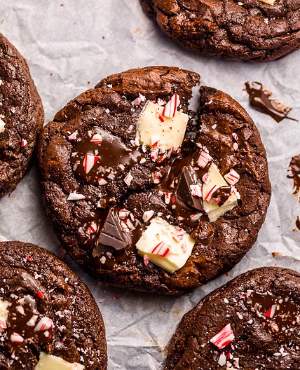 Double Chocolate Peppermint Fudge Cookies