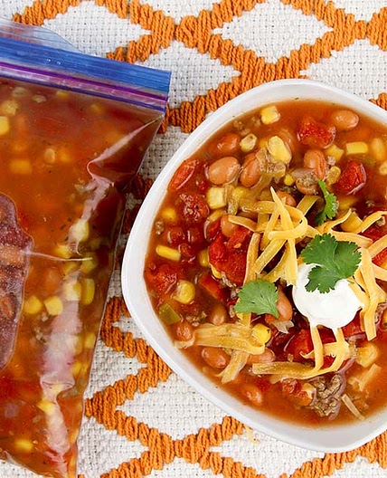 Slow Cooker Taco Soup - Vegetarian - Dump and Go Dinner