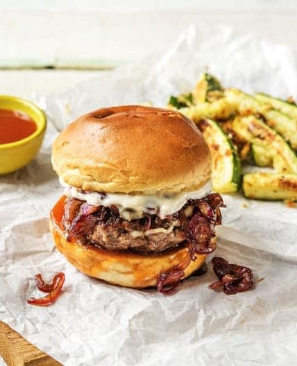 Melty Monterey Jack Burgers with Zucchini Fries