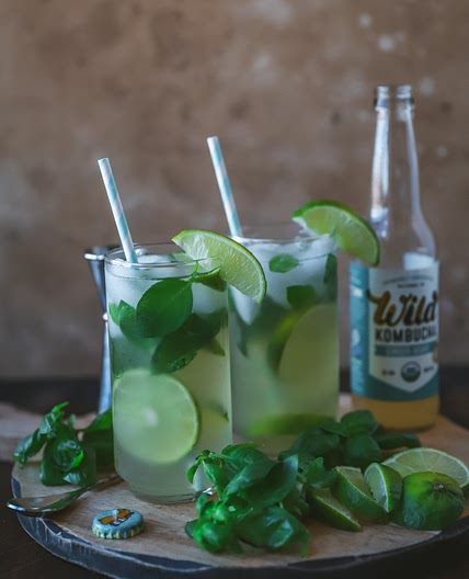 Ginger Basil Kombucha Mojito