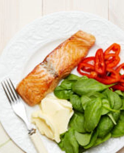 Keto salmon and spinach plate