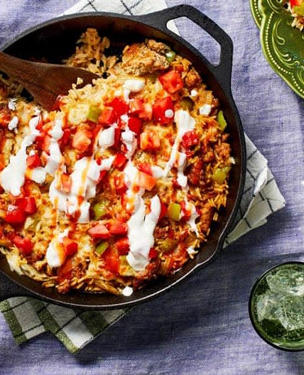 Southwest Chicken Sausage and Rice Skillet