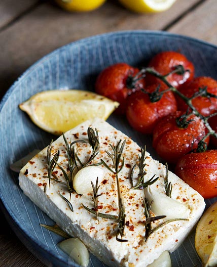 Baked Tofu with Lemon and Rosemary