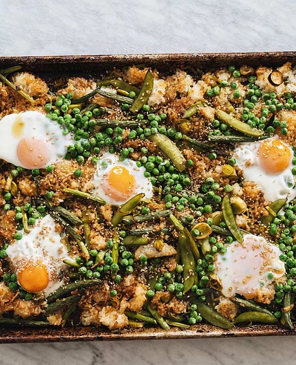 Vegetarian baked fried rice