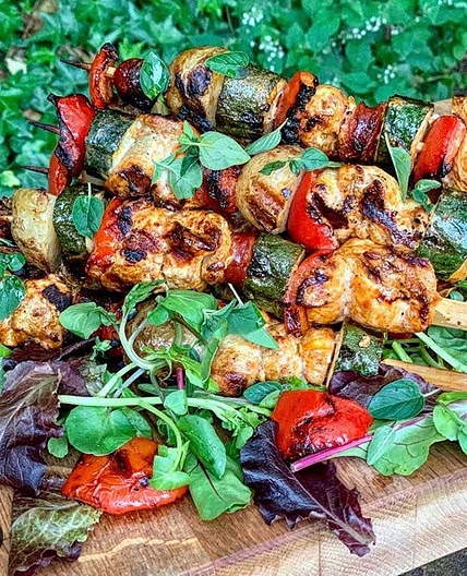 Spanish chicken kebabs 