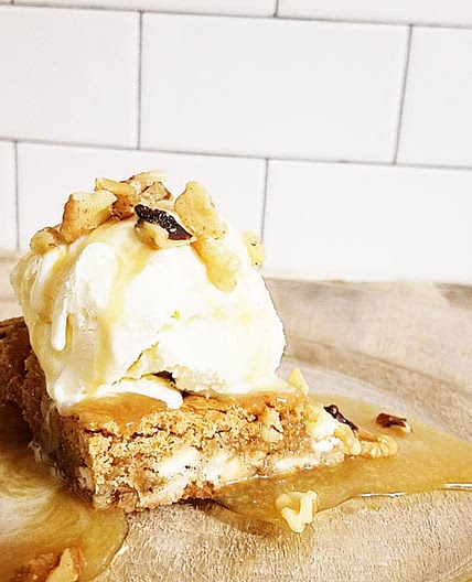 Walnut Blondie With Maple Butter Syrup