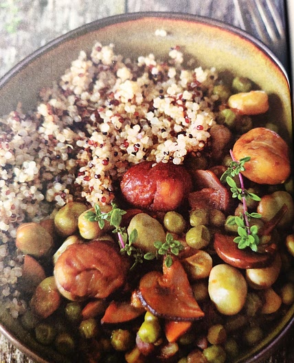 Estufado de castanhas com quinoa