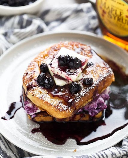 Blueberry Cream Cheese Stuffed French Toast