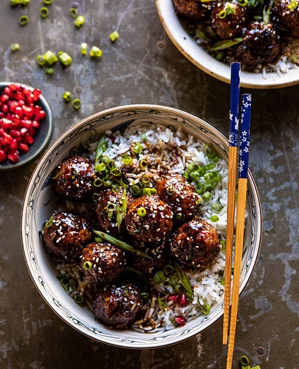 Weeknight 30 Minute Sticky Ginger Sesame Chicken Meatballs