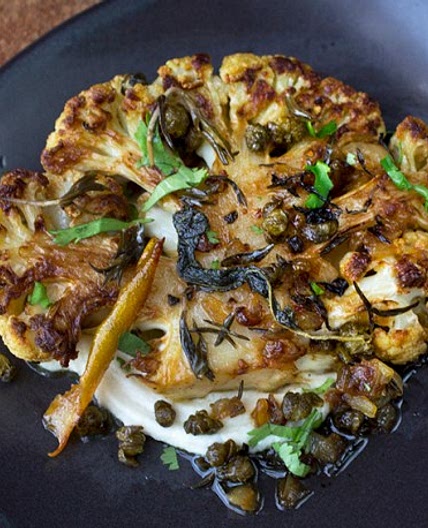 Cauliflower steaks with zahter