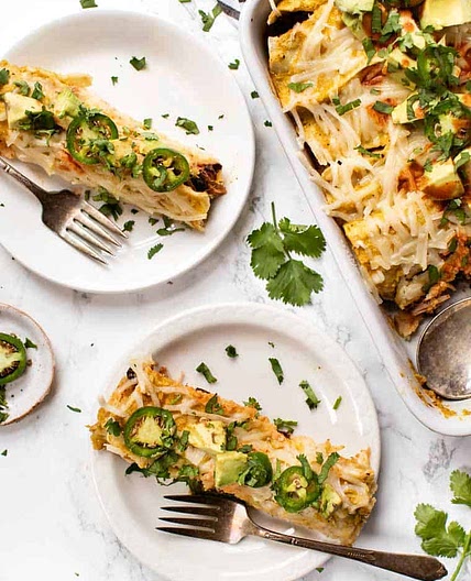 Vegan Jackfruit Enchiladas Verde