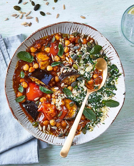 Roasted Aubergine, Harissa & Chickpea Stew