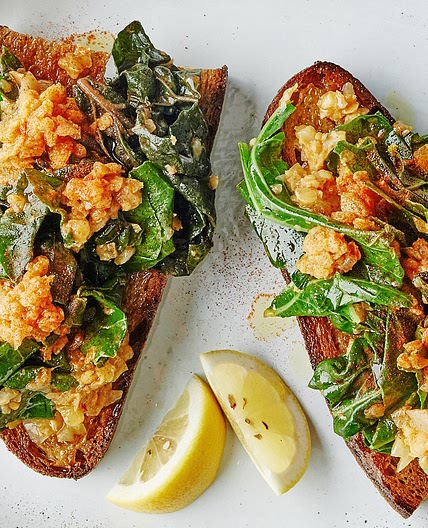 Greens on Fried Bread