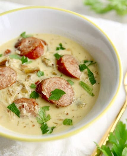 Creamy Sauerkraut and Sausage Soup