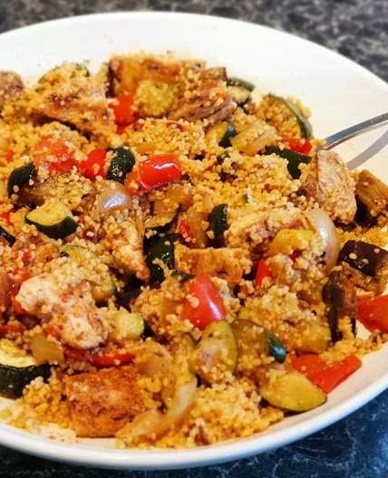 Cajun chicken and veg couscous