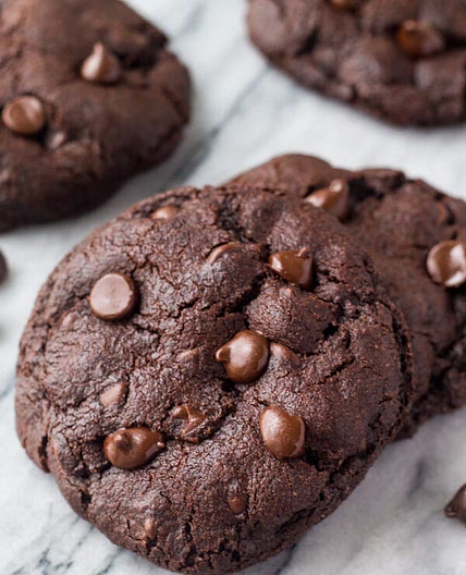 Bakery Style Double Chocolate Chip Cookies