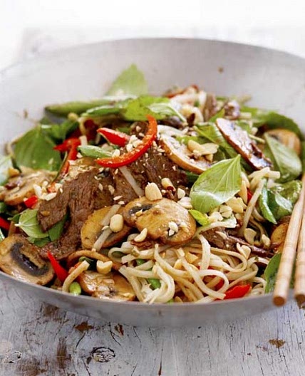 Mushroom, Beef and Basil Stir-fry