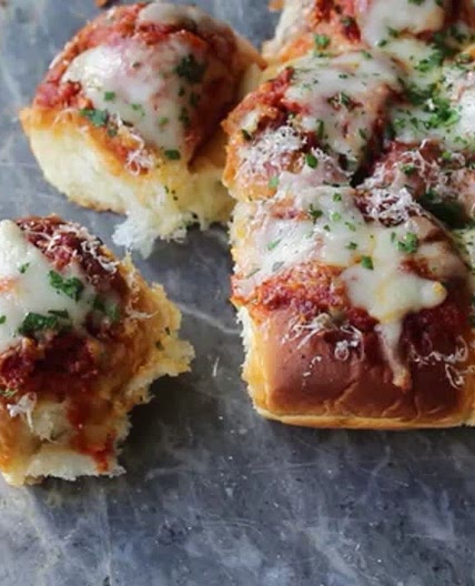 Meatball-Stuffed Garlic Bread Sliders!