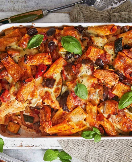 Chicken and ratatouille pasta bake recipe