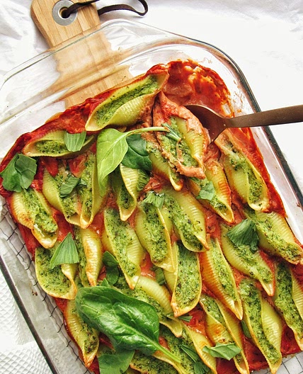 Stuffed Shells with Spinach Cauliflower