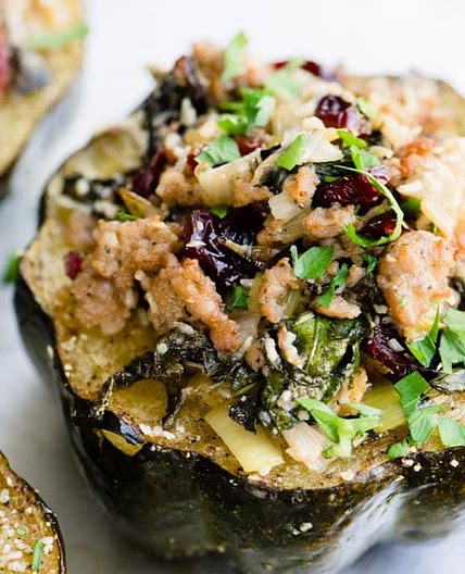 Sausage and Vegetable Stuffed Acorn Squash