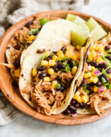 Easy BBQ Chicken Tacos with Black Bean and Corn Salsa