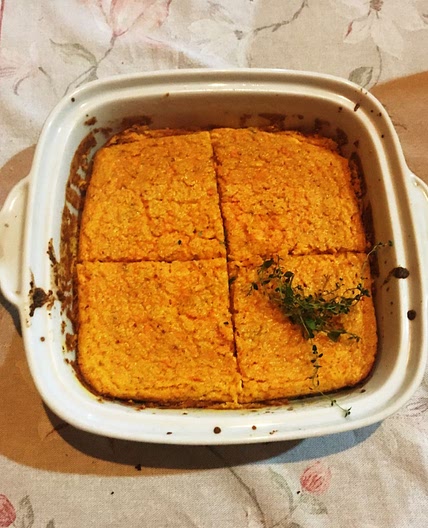 Suflê de cenoura com farinha de aveia