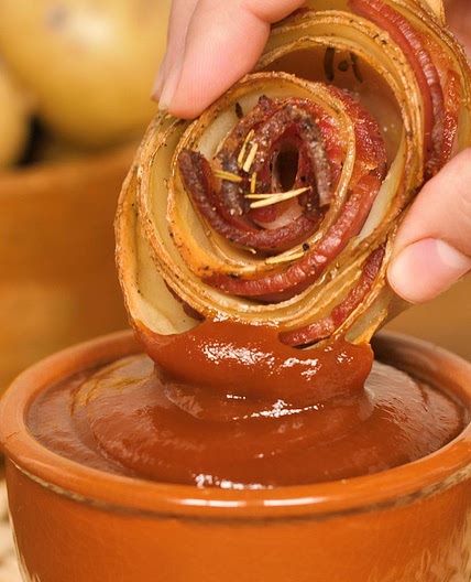 Flor de batata com bacon